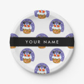 サンタクロース煙突，雪，クリスマス，新年 ペーパープレート (正面)