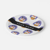 サンタクロース煙突，雪，クリスマス，新年 ペーパープレート (アングル)