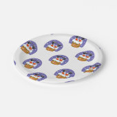 サンタクロース煙突，雪，クリスマス，新年 ペーパープレート (アングル)