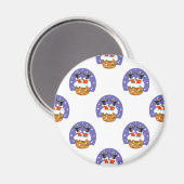 サンタクロース煙突，雪，クリスマス，新年 マグネット (正面/裏面)