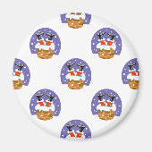 サンタクロース煙突，雪，クリスマス，新年 マグネット (正面)