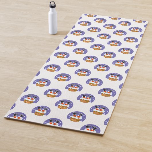 サンタクロース煙突，雪，クリスマス，新年 ヨガマット (インサイチュ)