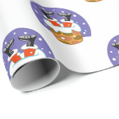 サンタクロース煙突，雪，クリスマス，新年 ラッピングペーパー (ロールコーナー)