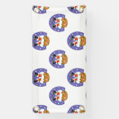 サンタクロース煙突，雪，クリスマス，新年 横断幕 (縦)