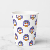 サンタクロース煙突，雪，クリスマス，新年 紙コップ (裏面)