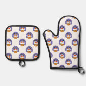 サンタクロース煙突，雪，クリスマス，新年 鍋つかみ&鍋敷きセット (正面)