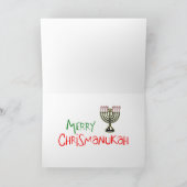 サンタクロース照明ザ（ユダヤ教）メノラー-クリスマスハヌカー（ユダヤ教の祭り） シーズンカード (内部)