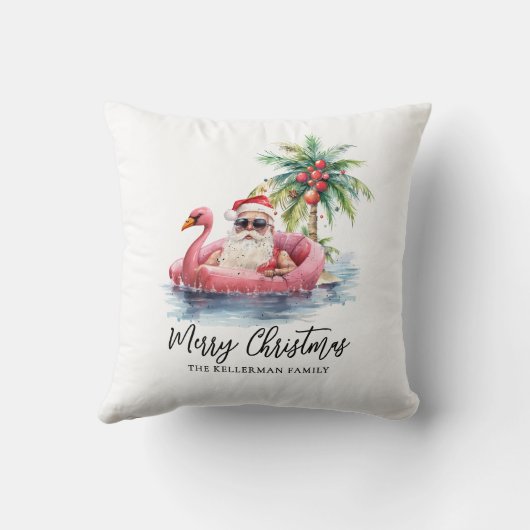 サンタクロース熱帯ビーチクリスマス クッション (裏面)