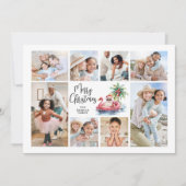 サンタクロース熱帯写真ビーチクリスマス シーズンカード (正面)