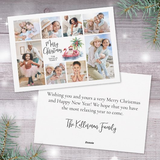 サンタクロース熱帯写真ビーチクリスマス シーズンカード