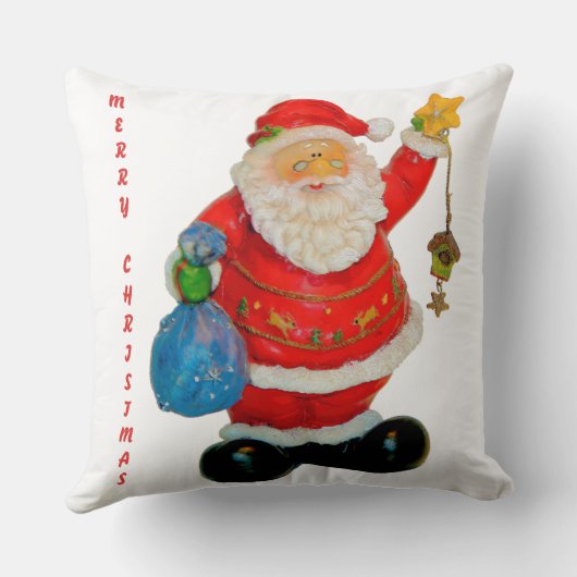 サンタクロース父クリスマスとバッグとスター クッション (裏面)