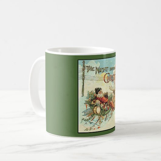 サンタクロース父クリスマスビンテージクリスマスマグカップ コーヒーマグカップ (正面左)