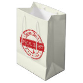 サンタクロース特別配送の追加の名前 ミディアムペーパーバッグ (正面アングル)