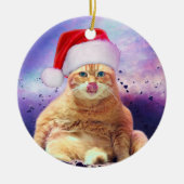 サンタクロース猫の月 セラミックオーナメント (正面)