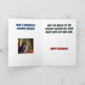 サンタクロース猫好きおもしろいクリスマスホリデー カード (内部)