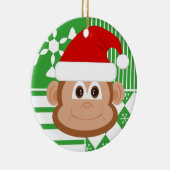 サンタクロース猿のクリスマスのオーナメント セラミックオーナメント (右)