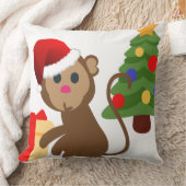 サンタクロース猿絵文字 クッション (ブランケット)