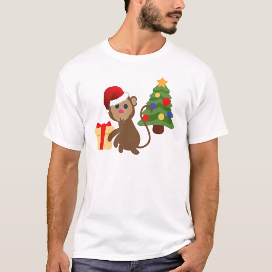 サンタクロース猿絵文字 Tシャツ (正面)
