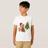 サンタクロース猿絵文字 Tシャツ (正面フル)