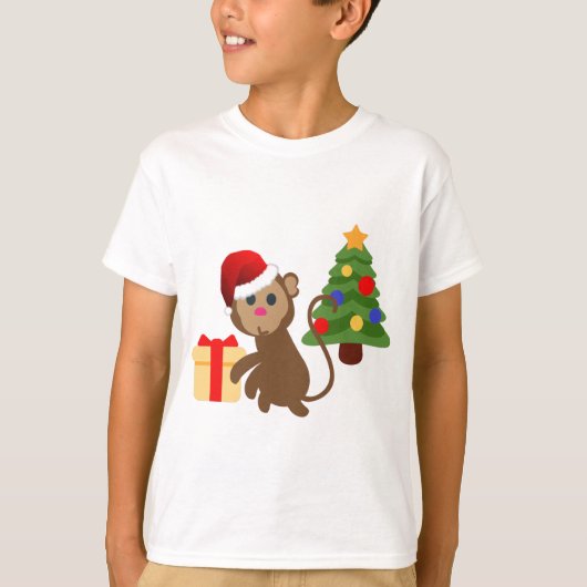 サンタクロース猿絵文字 Tシャツ (正面)