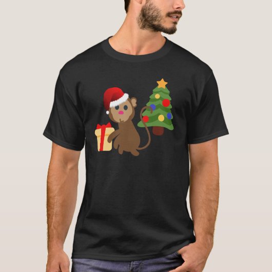 サンタクロース猿絵文字 Tシャツ (正面)