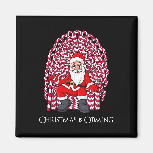 サンタクロース甘しょの玉座クリスマス少年たち女の子 マグネット (正面)