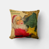 サンタクロース登山ザクリスマスツリー – ヴィンテージ クッション (正面)