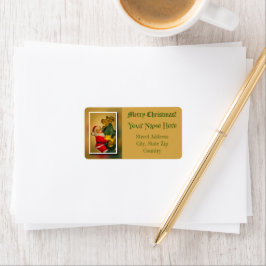 サンタクロース登山ザクリスマスツリー – ヴィンテージ ラベル