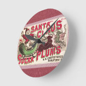 サンタクロース砂糖プラムクリスマス ラウンド壁時計 (傾斜)