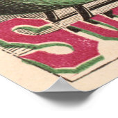 サンタクロース砂糖梅 – ヴィンテージクリスマス ポスター (角)