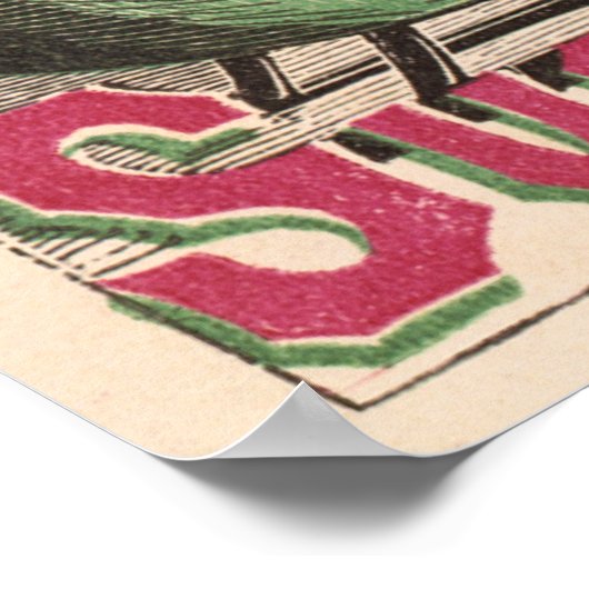 サンタクロース砂糖梅 – ヴィンテージクリスマス ポスター (角)