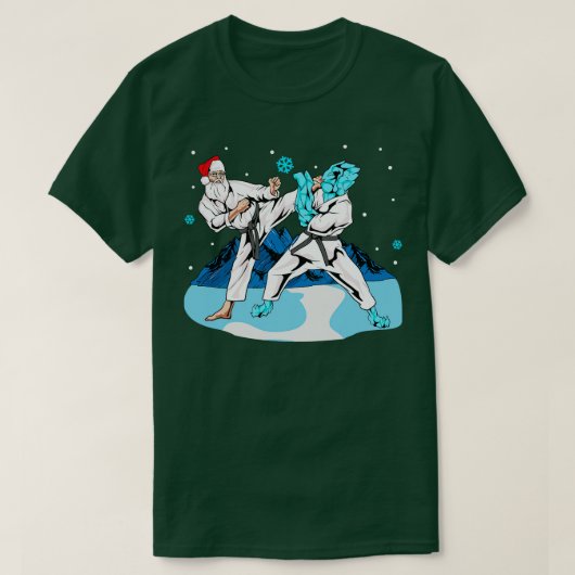 サンタクロース空手武術アーツメリークリスマス Tシャツ (デザイン正面)