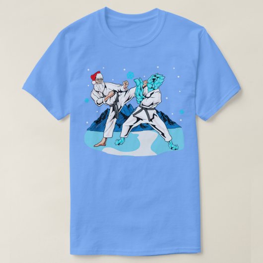 サンタクロース空手武術アーツメリークリスマス Tシャツ (デザイン正面)