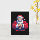 サンタクロース空手 – 日本武術アーツクリスマス カード (黄色い花)