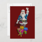 サンタクロース米国の旗のジャケット シーズンポストカード (正面/裏面)
