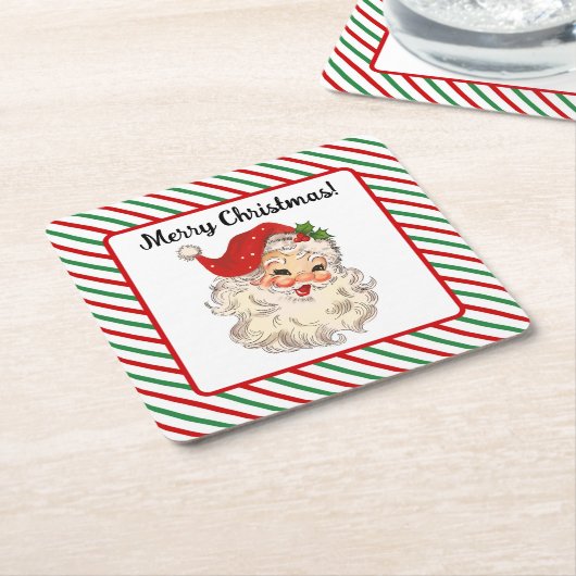 サンタクロース紙コースター スクエアペーパーコースター (アングル)