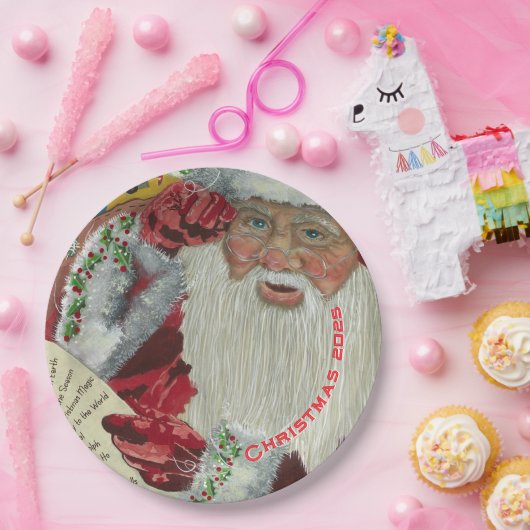 サンタクロース紙プレートパーソナライズされたクリスマス ペーパープレート (パーティー)