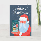 サンタクロース素朴メイスンジャータウンクリスマス カード (正面)