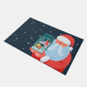 サンタクロース素朴メイスンジャータウン ドアマット (アングル)