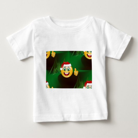 サンタクロース絵文字 ベビーTシャツ (正面)
