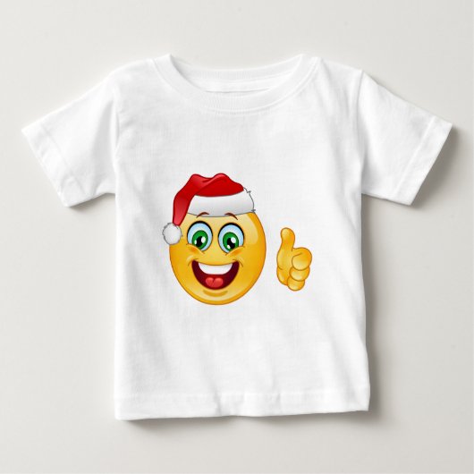 サンタクロース絵文字 ベビーTシャツ (正面)