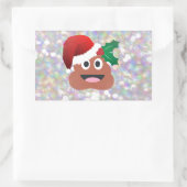 サンタクロース絵文字 長方形シール (バッグ)