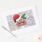 サンタクロース絵文字 長方形シール (封筒)