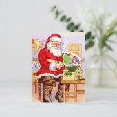 サンタクロース絵画の人形の家 シーズンポストカード (スタンド正面)