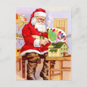 サンタクロース絵画の人形の家 シーズンポストカード (正面)