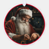 サンタクロース署名を追加クリスマスプレゼントラベル オーナメントカード (正面)