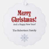 サンタクロース署名を追加クリスマスプレゼントラベル オーナメントカード (裏面)