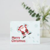 サンタクロース製雪エンジェルクリスマポストカード シーズンポストカード (スタンド正面)
