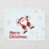 サンタクロース製雪エンジェルクリスマポストカード シーズンポストカード (正面/裏面)