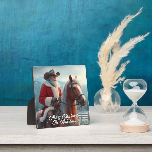 サンタクロース西クリスマスに乗る フォトプラーク (インサイチュ)